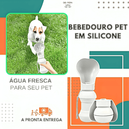 Bebedouro Pet Portátil em Silicone 300ml Hidratacao Saudavel Cachorro Gato Agua Fresca Alça Dobravel - 6
