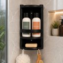 Ver imagem 3 de Cantoneira para Banheiro Box Porta Shampoo Prateleira Dupla Organizador Canto Suporte Plastico Yeet