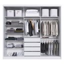 Ver imagem 3 de Guarda Roupa Casal 3 Portas com Espelho 4 Gavetas 100% MDF London Yescasa