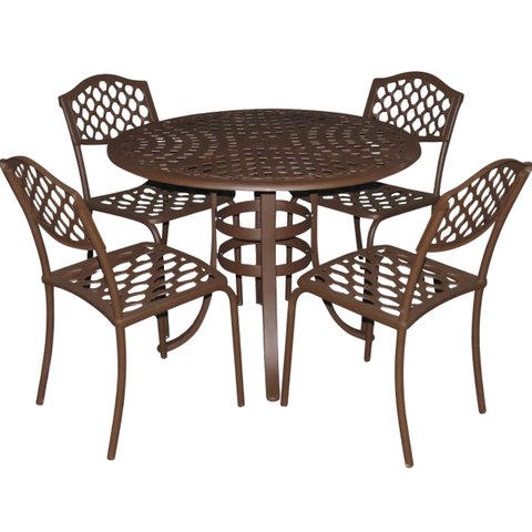Jogo de Mesa para Jardim e Área Externa, Móveis de Alumínio Fundido