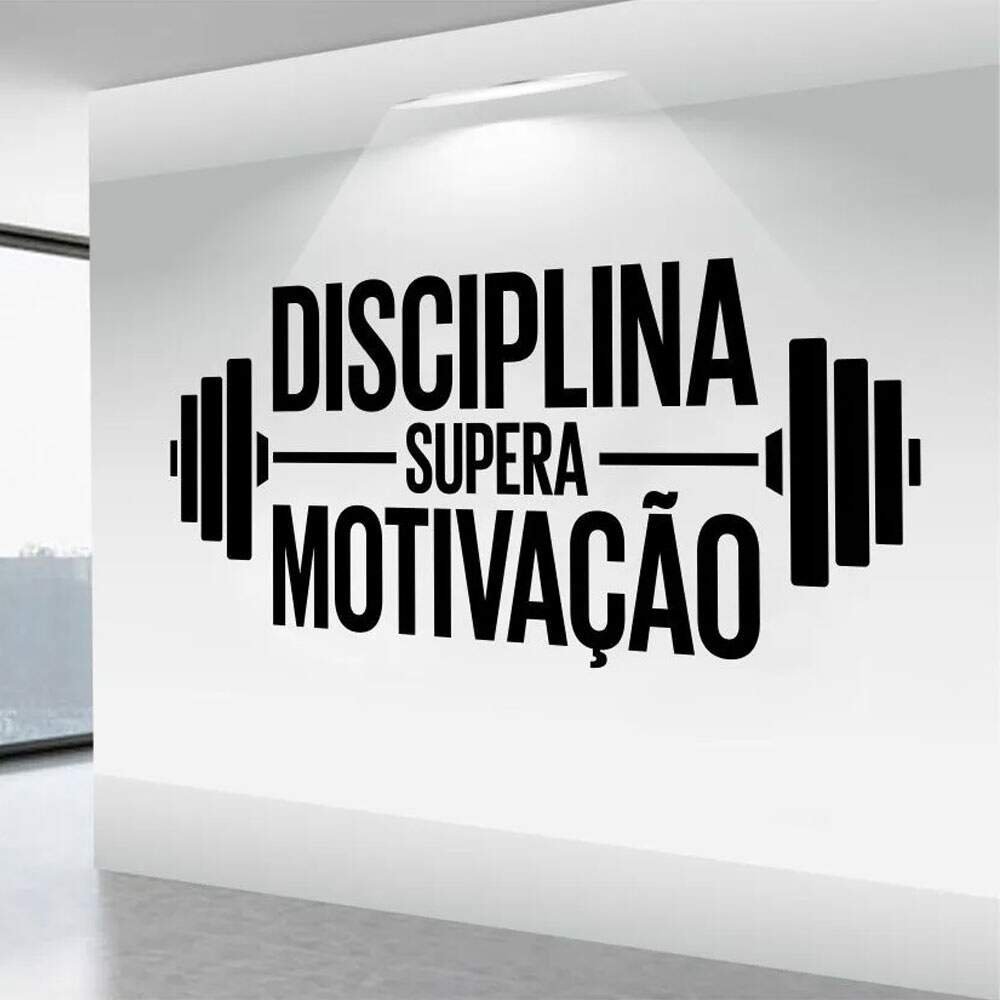 Adesivos de Parede Academia Disciplina Supera Motivação-Medio 29x58cm
