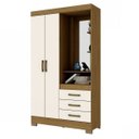 Ver imagem 3 de Guarda-Roupa Solteiro com Espelho Penteadeira 2 Portas 3 Gavetas Azura Espresso Móveis