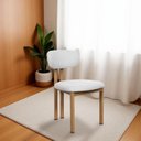 Ver imagem 3 de Kit 2 Cadeiras de Jantar Tulipa Estrutura Aço Carbono Laminado Natural com Estofado Linho Cru