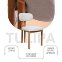 Ver imagem 2 de Kit 2 Cadeiras de Jantar Tulipa Estrutura Aço Carbono Laminado Natural com Estofado Linho Cru