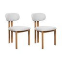 Ver imagem 1 de Kit 2 Cadeiras de Jantar Tulipa Estrutura Aço Carbono Laminado Natural com Estofado Linho Cru