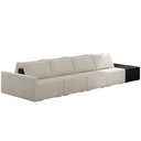 Ver imagem 1 de Sofá Ilha Modular para Sala 392cm com Puff Dublin K01 Bouclê Creme e Sintético Preto - Lyam Decor