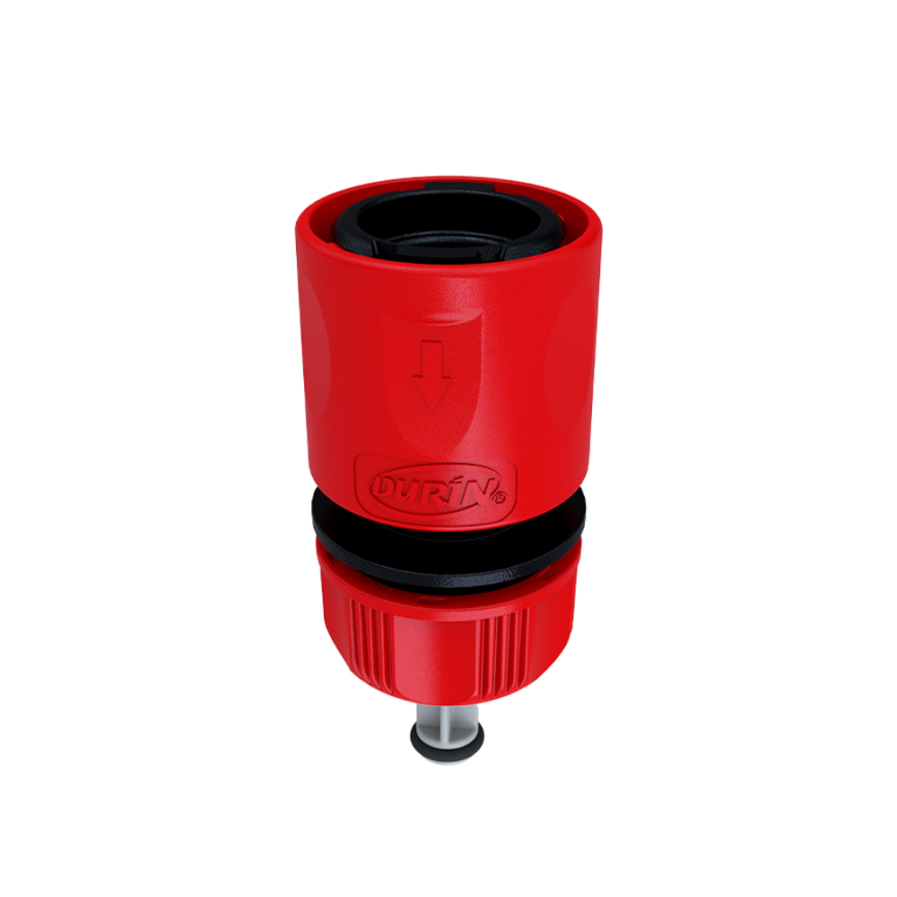 Engate Rápido com Stop 1/2" e 7/16" para Mangueira Cor Vermelho Durín - 1