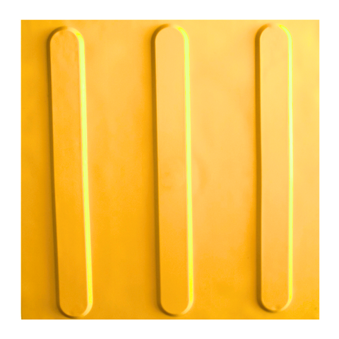 Kit 10 Pçs Piso Tátil Pvc 25x25 Direcional Amarelo