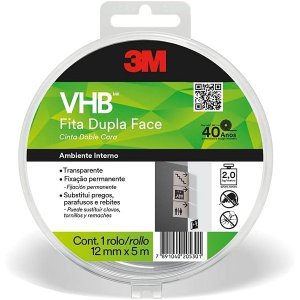 Fita Dupla Face 3m Vhb Fixa Forte 12mm X 5m