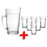 Kit Jogo 6 Copos 450ml + Jarra Vidro Estilo Americano Nadir - 1