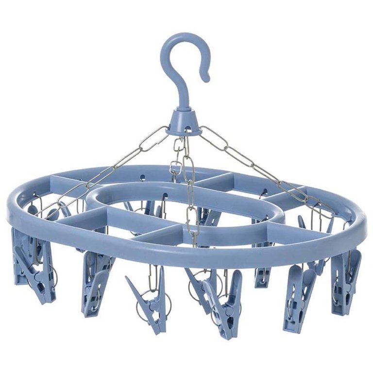 Varal de Teto Portátil 18 Prendedores P/ Meia Peças e Roupas Intimas - Azul Varal de Teto Portátil 18 Prendedores P/ Meia Peças e Roupas Intimas - Azul