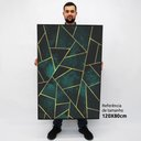 Ver imagem 3 de Quadro Decorativo em Canvas Geométrico Mosaico Verde TaColado Moldura Branca 120 x 80cm