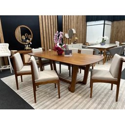 Mesa de Jantar de Madeira Maciça Tampo Laminado com Carvalho Americano Gemini (apenas a Mesa):comp18 - 2