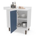 Ver imagem 6 de Balcão de Canto 90cm x 94cm Pérola Yescasa Branco/Azul