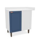 Ver imagem 2 de Balcão de Canto 90cm x 94cm Pérola Yescasa Branco/Azul