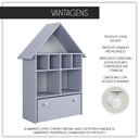 Ver mais imagens de Casinha Organizadora de Brinquedos Infantil 100% Mdf Plancasa Azul Sereno