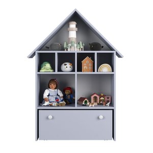 Casinha Organizadora de Brinquedos Infantil 100% Mdf Plancasa Azul Sereno