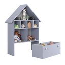 Ver imagem 2 de Casinha Organizadora de Brinquedos Infantil 100% Mdf Plancasa Azul Sereno