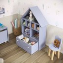 Ver imagem 3 de Casinha Organizadora de Brinquedos Infantil 100% Mdf Plancasa Azul Sereno