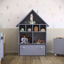 Ver imagem 4 de Casinha Organizadora de Brinquedos Infantil 100% Mdf Plancasa Azul Sereno