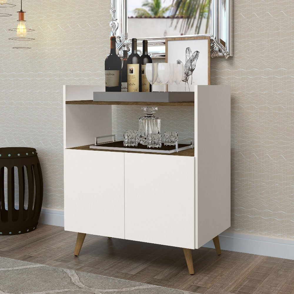 Buffet Argo 2 Portas – Off White/ Cedro - Lidecor Móveis & Decoração