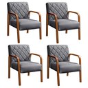 Ver imagem 1 de Kit 4 Poltronas Lara Cor:Linho Cinza 320