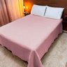 Cobre Leito Solteiro Colcha de Cama Slim 01 Peça Acabamento em Vies- Rosa Bebe - 1
