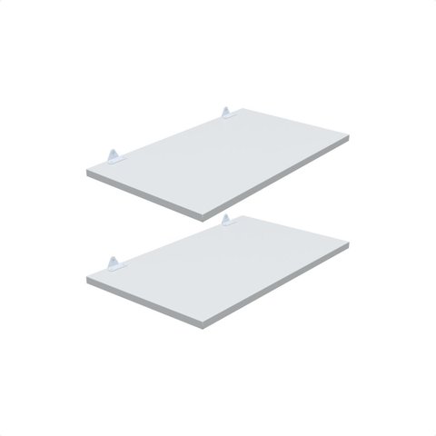 Kit 2 Prateleira Branca 40X30 + Suporte Flutuante Mdf  Organizadora Decoração Cozinha Banheiro Sala