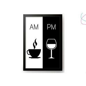 Quadro decorativo - AM-PM café e vinho:Preta