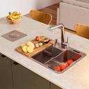 Ver imagem 1 de Cuba de Sobrepor/embutir Massima Inox Escovado C/valula 4.1/2 68x48x20 0,8 C/ Acessorios - Docol Ino