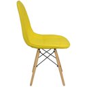 Ver imagem 4 de Kit 6 Cadeiras Charles Eames Botonê Eiffel Wood Estofada Couro Amarela