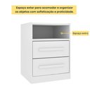 Ver imagem 2 de Mesa de Cabeceira CR35468 2 Gavetas Nicho MDP Moderno Branco Multimóveis