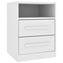 Ver imagem 5 de Mesa de Cabeceira CR35468 2 Gavetas Nicho MDP Moderno Branco Multimóveis