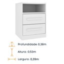 Ver imagem 4 de Mesa de Cabeceira CR35468 2 Gavetas Nicho MDP Moderno Branco Multimóveis