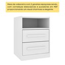 Ver imagem 3 de Mesa de Cabeceira CR35468 2 Gavetas Nicho MDP Moderno Branco Multimóveis