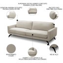 Ver imagem 3 de Sofá 4 Lugares para Sala Living 270cm Vults L08 Couro Off - Mpozenato