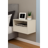 Kit com 2 Mesas de Cabeceira Suspensa Mdf Off White 50cm – Gaveta Embaixo – Vai Montada - 2