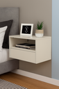 Ver imagem 2 de Kit com 2 Mesas de Cabeceira Suspensa Mdf Off White 50cm – Gaveta Embaixo – Vai Montada