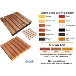 Deck de Madeira Modular 30x30 Cm Réguas 4 Cm com Pintura Neonx:osmocolor Nogueira Semi Tr - 3