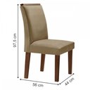 Ver imagem 4 de Mesa de Jantar 6 Lugares Genova/Luísa com Vidro Chocolate/Off White/Marrom Claro - Cel Móveis