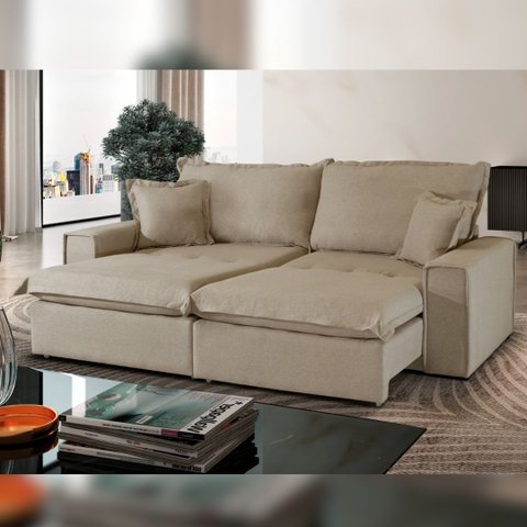 Sofá Cama Ágata 2,00m / Sofá sem Caixa e Molas Ensacadas Dallu Decor