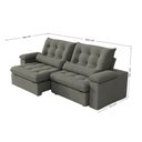 Ver imagem 7 de Sofá 4 Lugares New Imperatore Retrátil e Reclinável Suede Cinza 250cm