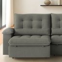 Ver imagem 3 de Sofá 4 Lugares New Imperatore Retrátil e Reclinável Suede Cinza 250cm