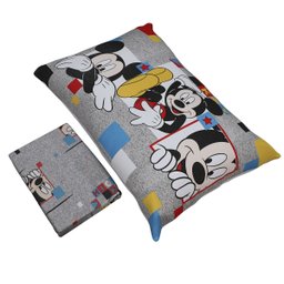 Jogo de Cama Portallar Solteiro Joy Malha Mista Estampado Disney Retrato do Mickey 2 Peças Cinza - 3
