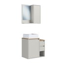Ver imagem 3 de Conjunto para Banheiro 60cm com Cuba Gabinete Suspenso e Espelheira Bari Art In Móveis
