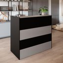 Ver imagem 1 de Balcão Atendimento Recepção Escritório 90 Cm X 110 Cm F5 Cor:cinza Sagrado com Preto