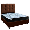 Ver imagem 1 de Conjunto Cama Box Marrom Casal + Colchão Molas Ensacadas Life Gold Paropas + Cabeceira