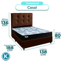 Ver imagem 3 de Conjunto Cama Box Marrom Casal + Colchão Molas Ensacadas Life Gold Paropas + Cabeceira