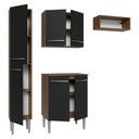 Ver mais imagens de Armário de Cozinha Compacta 156 Cm emilly Madesa 03 Rustic/preto