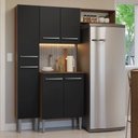 Ver imagem 1 de Armário de Cozinha Compacta 156 Cm emilly Madesa 03 Rustic/preto